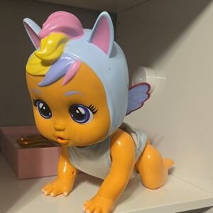 Colorful Unicorn Baby Doll with Pink and Blue Details